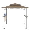 8 x 5 FT Grill Pergola Tent with Air Vent Double Tiered BBQ Gazebo Outdoor Barbecue Canopy, Khaki