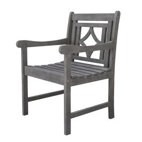 Renaissance Outdoor Patio Diamond Hand-scraped Hardwood Dining Armchair