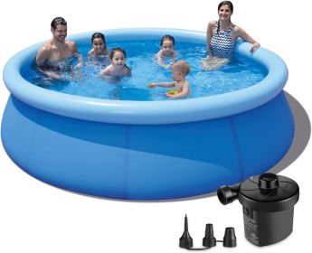 10ft X 30in Inflatable Swimming Pool Above Ground Included Pump