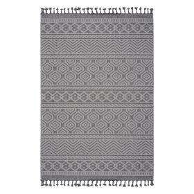 NAAR Guros Collection 5X7 Grey/White /Geometric Indoor/Outdoor Area Rug