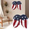 18.1''L x 16.2''H Patriotic Wooden Angel Wings Wall Decor, Freestanding Outdoor Holiday Decoration, No Electricity Required(Set of 2)