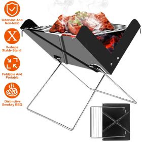 Foldable BBQ Grill Charcoal Barbecue Portable X Grill Tabletop Outdoor Smoker BBQ