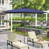 7.5FT Patio Umbrella with Crank and Push Button Tilt, Outdoor Table Market Umbrella with Aluminum Pole - Navy