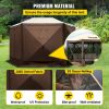 VEVOR Camping Gazebo Screen Tent; 12*12ft; 6 Sided Pop-up Canopy Shelter Tent with Mesh Windows; Portable Carry Bag; Stakes