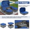 U_STYLE Outdoor Patio Furniture Set Daybed Sunbed with Retractable Canopy Conversation Set Wicker Furniture (As same as WY000281AAE)