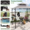 8 x 5 FT Outdoor Grill Gazebo with 2 Side Shelves and 20 Hooks