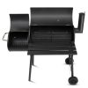 Barrel Charcoal Grill with Offset Smoker, All Metal Outdoor Smoker with Side Table and Wheels for Outdoor Garden Patio and Backyard Cooking