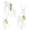 3 Sets of Reindeer Family Lighted 2D Christmas Deer Decoration Warm Yellow Light 3 Lighting Modes Buck Doe Fawn Indoor Outdoor Christmas Decoration