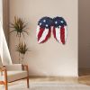 18.1''L x 16.2''H Patriotic Wooden Angel Wings Wall Decor, Freestanding Outdoor Holiday Decoration, No Electricity Required(Set of 2)