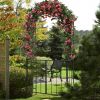 Garden Arch Arbor Trellis with Gate Patio Plant Stand Archway