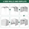 6.5*6.5ft White 4 side -2 doors 2 Windows Folding shed Oxford cloth spray iron pipe portable