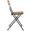 Folding Bistro Chairs 6 pcs Solid Wood Teak and Steel