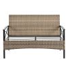 Patio Furniture, Outdoor Furniture, Seasonal PE Wicker Furniture, Four Set Wicker Furniture With Black Metal Table