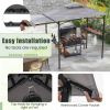 10.5 x 5 FT Grill Gazebo with Side Awning and Double-Tiered Top