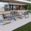 Aluminum and Rattan Modern 4 Piece Sofa Seating Group For Patio Garden Outdoor