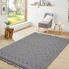 NAAR Guros Collection 5X7 Grey/White /Geometric Indoor/Outdoor Area Rug