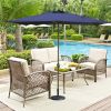 7.5FT Patio Umbrella with Crank and Push Button Tilt, Outdoor Table Market Umbrella with Aluminum Pole - Navy