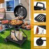 22 Inches 2 Layer Racks Barbecue Grill with Wheels for Outdoor Camping