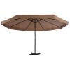 Outdoor Umbrella with Portable Base Taupe