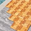 6 puzzle slats per tile rown Acacia Interlocking Wooden Deck tile (Set of 10 Tiles)(Swiship-Ship)(Prohibited by WalMart)