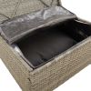 Patio Middle Sofas 8 pcs Gray 22.4"x22.4"x22" Poly Rattan