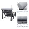 Modern Aluminum Lounge Chairs Sets; Outdoor Furniture Reclining with Ottoman; Cushions and Side Table