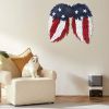 18.1''L x 16.2''H Patriotic Wooden Angel Wings Wall Decor, Freestanding Outdoor Holiday Decoration, No Electricity Required(Set of 2)