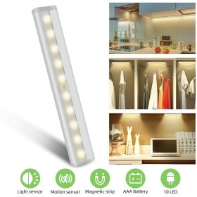 Wireless Motion Sensor Under Cabinet Closet LED Light Kitchen Counter Night Lamp (Option: Warm hite-3Pcs)