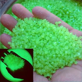 2000pcs/bag Glow In Dark Artificial Stone Gardening Aquarium Landscape Fluorescent Small Stone Vase Hourglass Luminous Sand Fluorescent Particles 50g (Color: GREEN)