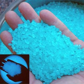 2000pcs/bag Glow In Dark Artificial Stone Gardening Aquarium Landscape Fluorescent Small Stone Vase Hourglass Luminous Sand Fluorescent Particles 50g (Color: Blue)