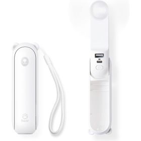 Handheld Mini Fan 3 IN 1 Hand Fan Portable USB Rechargeable Fan (Color: White)