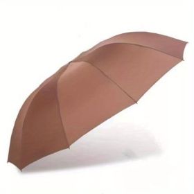 Outdoor Travel Large Folding Manual Umbrella, Rain Or Shine Dual-use Umbrella (Color: Coffee Color)