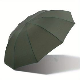 Outdoor Travel Large Folding Manual Umbrella, Rain Or Shine Dual-use Umbrella (Color: Blackish Green)