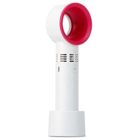 Handheld Bladeless Fan USB Rechargeable Portable Cooling Fan (Color: White)