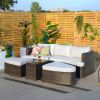 Direct Wicker 4-Piece Outdoor Wicker Sofa Daybed Set Patio Furniture Sunbed