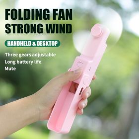 Portable Handheld Fan USB Rechargeable Personal Foldable Desktop Fans for Indoor Mini Pocket Cooler Travel Outdoor Essentials (Color: White)