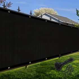 Artpuch Privacy Fence Screen Black Customized Outdoor Mesh Panels for Backyard, Balcony,Patio,Construction Site with Zip Ties (size: 4x101 ft)