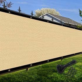 Artpuch Privacy Fence Screen Sand Customized Outdoor Mesh Panels for Backyard, Balcony,Patio,Construction Site with Zip Ties (size: 5x27 ft)