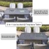 Direct Wicker Outdoor Patio Furniture Set with Rectangular Fire Pit Table in Elegant Brown or Chic Gray