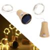 1pc 10/20 LED Solar Wine Bottle Cork Shaped String Lights; Garland Wire Fairy String Light; 3.3/6.6ft; Outdoor Party Decoration