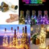 1pc 10/20 LED Solar Wine Bottle Cork Shaped String Lights; Garland Wire Fairy String Light; 3.3/6.6ft; Outdoor Party Decoration