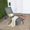 6-Position Adjustable Fabric Outdoor Patio Recliner Chair