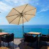 10 Feet Outdoor Patio Umbrella with Bright Solar LED Lights