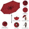 10 Feet Outdoor Patio Umbrella with Bright Solar LED Lights