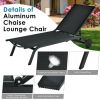 6-Position Adjustable Fabric Outdoor Patio Recliner Chair