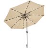 10 Feet Outdoor Patio Umbrella with Bright Solar LED Lights