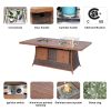 Direct Wicker Outdoor Patio Furniture Set with Rectangular Fire Pit Table in Elegant Brown or Chic Gray